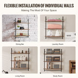 VEVOR Industrial Pipe Shelf 3 Tier 32x9.84in Wall-Mount for Kitchen Bedroom V952-JSGZWJYGHMBHKQBT1V0