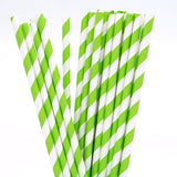 200 Pack Green White Drinking Straws Biodegradable Eco Paper Birthday Party Event Bistro Bar Cafe V382-GREENSTRAW200