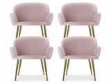 Artiss Dining Chairs Set of 4 Velvet Armchair Pink UPHO-C-DIN-5220-VEL-PKX4