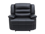 Artiss Manual Recliner Chair Leather Reclining Sofa with 16color Led Black RECLINER-A8-LED-BK-AB
