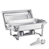 VEVOR 8 Qt 2 Pack Rectangle Chafing Dish Buffet Set Fullsize Pan Stainless Steel V952-ZFXBXGSTGK2J9NBC2V0
