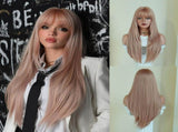 High-Density Synthetic Wig Heat-Resistant Wig Tea-Colored Wig Long Straight Wig - Vitality Orange V1102-108-24340-VIT-85CM-33INCH