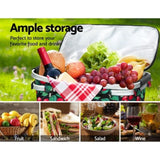 Alfresco Picnic Basket Folding Bag Hamper Insulated Storage Food Cover PICNIC-BAG-COVER-BKFR