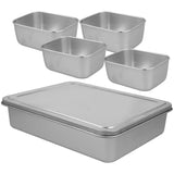Multi Spice Containers Condiment Station Rectangular Stainless Steel Multiple Compartments Food V1192-AZ-W-27599