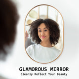 2 Set Wall Mirror Oval Aluminum Frame Bathroom 50x75cm GOLD V274-FT-BM-ALUOV-GLD5075-X2