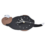 Wall Clock Self Adhesive Waterproof 3D Effect Silent Movement Dog Wall Clock with Tail for Window V1294-YM0523-3115220018211