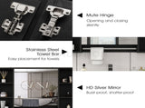 Bathroom Mirrored Cabinet Wall Storage Organizer V178-66790