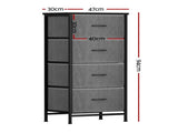 Artiss Chest of 4 Drawers Storage Dresser Tallboy Grey DIY-CDR-4D-GY