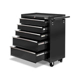 Giantz 5 Drawer Tool Box Cabinet Chest Trolley Box Garage Storage Toolbox Black TB-5DR-ROLL-BK