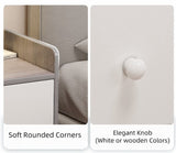 Two-Tone Nightstand Light Gray Wood White Drawers Safety Edge Wooden Knobs V360-ZC-FNBT0069-GYWT-2D-47