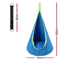 Gardeon Kids Hammock Chair Camping 70cmx150cm with Cushion Storage Bag Blue HM-CHAIR-PLOW-BU