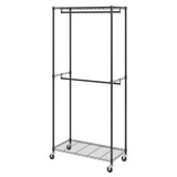 VEVOR Heavy Duty Clothes Rack, Double Hanging Rods Clothing Garment Rack with Bottom and Top Storage V952-JYKCYJ2838122UE86V0