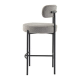 Contemporary Grey Boucle Elsa Low Bar Stools V264-DNC-417B-MGR-02-1