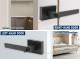 Matte Black Privacy Door Lever Handles with Keys, 2 Pack Heavy Duty Interior Door Lockset, V1181-HI011-2-BK-1