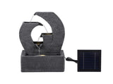 Gardeon Solar Fountain 5 Levels Cascading Water Feature Resin 50cm Black FOUNT-MUSHROOM-3LVL-BK