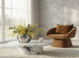 Nobu Round Sculptural Stone Coffee Table - Panda Marble Finish V355-IA-CT-NOB-PND
