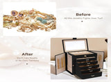 CARLA HOME 6-Layer Large Jewelry Box for Women with Drawers, Mirror, Lock, Necklace Hooks & Side LSB-36225