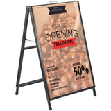 A-Frame Sidewalk Sign 24"x36" Sidewalk Signs for Businesses Black Coated Steel Metal A-Frame Sign V952-ZSJCRSTHBJ2436YC1V0