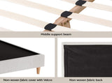 Artiss Queen Bed Frame Platform Bed Base Upholstered Headboard Linen Fabric Beige BFRAME-ZORA-RIVE-Q-GR