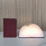 Wooden Book Lamp, Foldable Paper Books Light, Novelty Lighting 360&deg Bookshaped Night Light, Paper V1192-AZ-W-2646