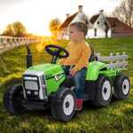 Kahuna MX-611 Kids Electric Ride On Tractor Trailer Car Green Grey CAR-T611-GNGY