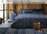 PIP Studio Tutti i Fiori Dark Blue Cotton Quilt Cover Set King V442-HIN-QUILTCS-TUTTIIFIORI-DARKBLUE-KI