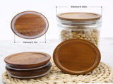 12 Pack Wide Mouth Mason Jar Lids, Reusable Canning Lids with Wooden and Silicone Seals - Perfect V1258-DP02-WO-153