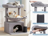 i.Pet Cat Tree Tower 82cm Scratching Post Furniture Scratcher House Light Grey PET-CAT-S82-LTGR