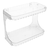 Clear Transparent Bathroom Countertop Rack with Dual Layer Storage Shelves for Organizing Essentials V1192-AZ-W-20686
