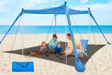 300*300*200CM 4 Poles Beach Tent Shade Canopy with UPF50 Protection Sun Shelter Portable Camping V1107-132-49447-RED3