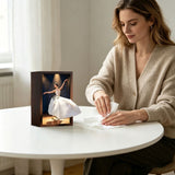 Ballet Girl Tissue Box Holder,Wooden Flying Skirt Paper Dispenser,Elegant Decorative Tissue V1369-AZ3-W-14168
