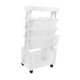 Movable Book Rack Large Capacity 5 Layer Thickened Rollers Multifunctional Movable Bookshelf for V1294-YM0901-3116230009811