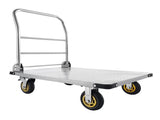 Platform Truck, 907.18 kg Capacity, Heavy Duty Steel Flatbed Cart with Swivel Wheels and Handle, V952-ZDPBC2000LBSULEYG001V0