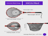 Red High Strength Large Landing - Fishing with Foldable Handle and Soft Rubberting, Dip V888-ELOSUNG36555
