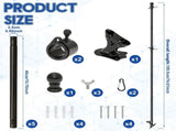 74.61inch Metal Flag Pole Kit, 5 Section Threaded Metal Flagpole, 360 Degree Rotating Rings, for V1369-AZ3-W-12265