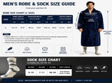 Blue Men's Winter Lounge Bundle Set - Flannel Shawl Collar Robe with 2x Thick Mid Calf V888-ELOSUNG54519