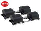 Powertrain Eon Dial Up 90KG Adjustable Dumbbells Pair - Black DMB-B14-045-2