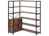 6 Tier Corner Bookshelf, Tall Corner Bookcase Storage Doors, Large L-Shaped Bookshelf Organizer V952-ZLSZJSNJTMK7N90ZV001V0