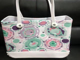 Women Storage EVA Handbag Hole Design Beach Casual Bag for Outdoor Sport Shopping Traveling White V1294-YM0716-3117220162715