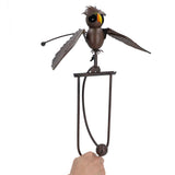 Lawn Owl Sculpture Lifelike Decorative Iron Wind Sculpture Spinner for Garden Patio Backyard V1294-YM0901-3111240131011