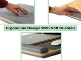 CARLA HOME Bamboo Laptop Lap Desk with Cushion and Angle Adjustable for Office and Home LSB-36066