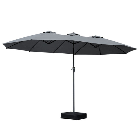 Centra 4M Double-sided Patio Umbrella Outdoor Umbrella Base Stand Grey OD1064-4X2M-DG