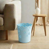 Small Purple Round Mini Plastic Trash Cans, Desktop Wastebasket Garbage Bin Bathroom Trash V1370-AZ4-12383