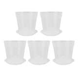 5pcs Orchid Pots with Holes Saucers Indoor Clear Plastic Plant Pot Set Optimal Drainage for Home V1294-YM0901-3111240151312