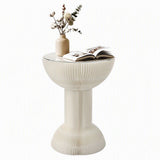 Artiss Paper End Table Honeycomb Coffee Table Foldable Round Bedside Side Table White 40x55cm PAPER-COF-40D-WH