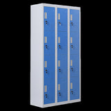 12-Door Locker for Office Gym Shed School Home Storage - Standard Lock with Keys V63-838971