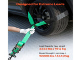 Wheel Chock Tie-Down Kit, Tire-Style Tow Dolly Strap, Car Tie Down Kit with Heavy-Duty Hook, Break V952-CLJGTJ2LTXZX66N3Q001V0