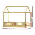 Artiss Bed Frame Wooden Kids House Frame Oak ROCK WBED-F-HOUSE-ROCK-S-WD-AB