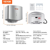Heavy Duty Commercial Hand Dryer, 1400W Automatic High Speed ABS Warm Wind Hand Blower, 220V-240V & V952-BGSGSJYSZDGYBNB71V3