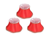 3Pcs E14 Fabric Lamp Shade Modern ClipOn Lampshade for Home Wall Candle Lamps Chandelier Red V1294-YM0901-3119210187111